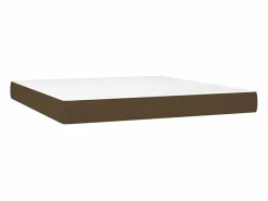 Clicnbuy Cama box spring colchón luces LED tela marrón oscuro 180x200cm