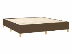 Online Cama box spring colchón luces LED tela marrón oscuro 160x200cm Somier - 160X200Cm