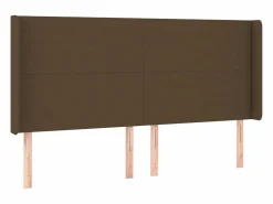 Online Cama box spring colchón luces LED tela marrón oscuro 160x200cm Somier - 160X200Cm