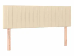 Discount Clicnbuy Cama box spring colchón y luces LED tela crema 140x190 cm