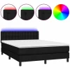 Clearance Cama box spring colchón y luces LED tela negro 140x190 cm Somier Tapizado|Somier - 140X190Cm