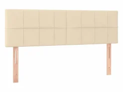 Hot Clicnbuy Cama box spring colchón y luces LED tela crema 140x190 cm