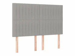Discount Clicnbuy Cama box spring colchón y luces LED tela gris claro 140x190 cm