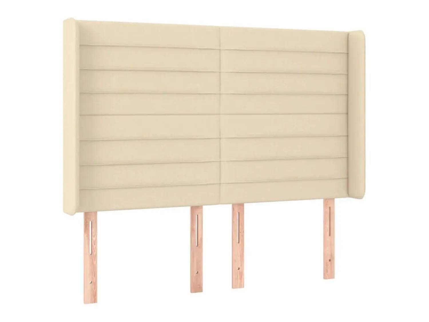 Clicnbuy Cama box spring colchón y luces LED tela crema 140x190 cm