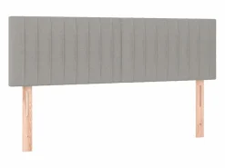 Clicnbuy Cama box spring colchón y luces LED tela gris claro 140x190 cm