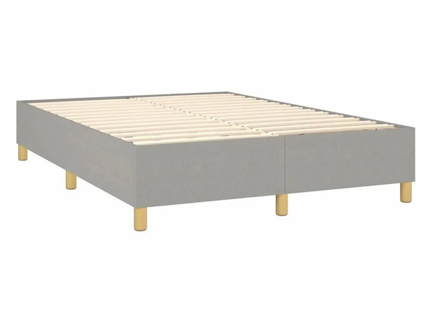 Clicnbuy Cama box spring colchón y luces LED tela gris claro 140x190 cm