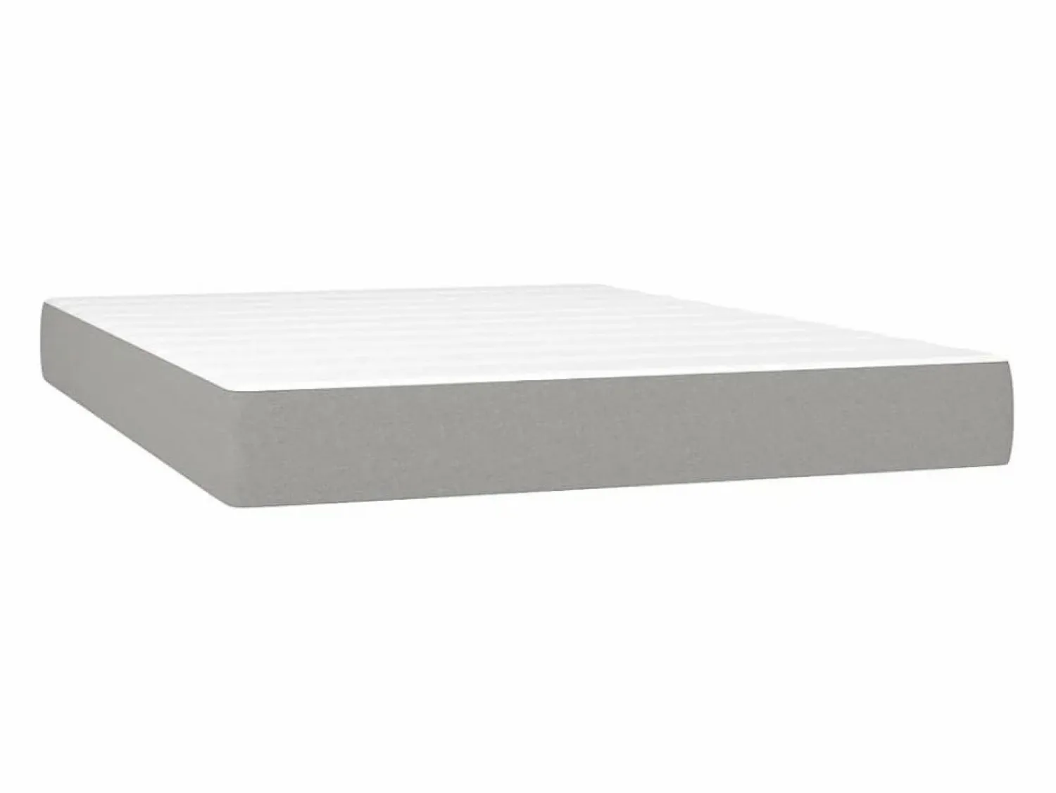 Clicnbuy Cama box spring colchón y luces LED tela gris claro 140x190 cm