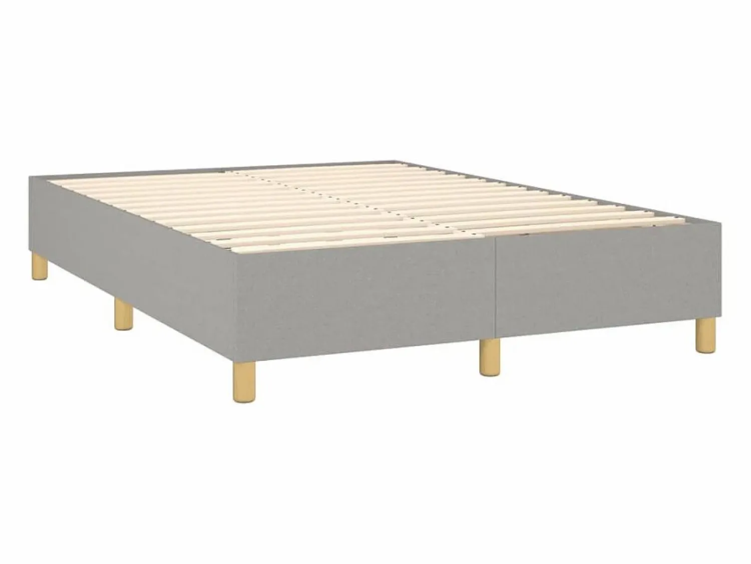 New Cama box spring colchón y luces LED tela gris claro 140x190 cm Somier - 140X190Cm