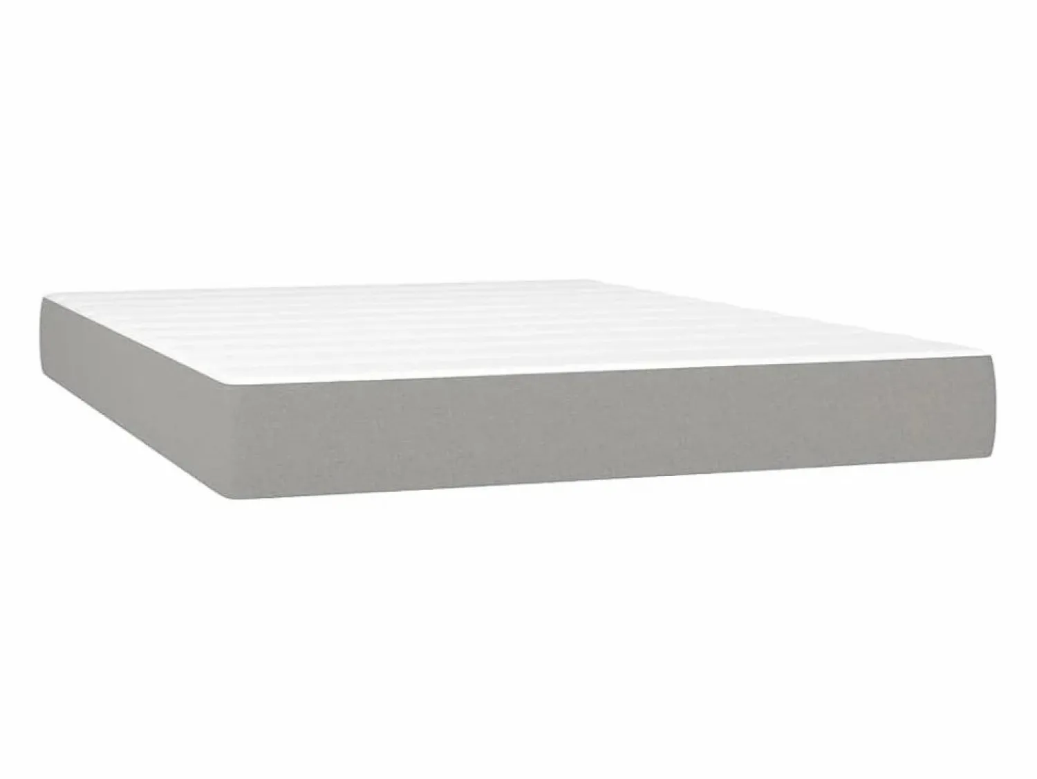 New Cama box spring colchón y luces LED tela gris claro 140x190 cm Somier - 140X190Cm