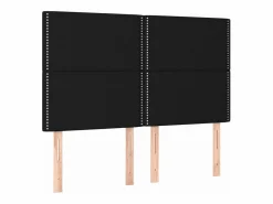Cama box spring colchón y luces LED tela negro 140x190 cm Somier - 140X190Cm
