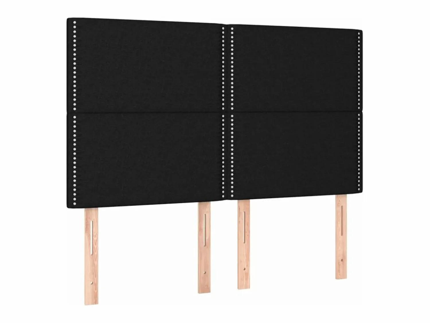 Cama box spring colchón y luces LED tela negro 140x190 cm Somier - 140X190Cm