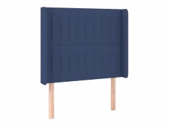 New Cama box spring colchón y luces LED tela azul 90x190 cm Somier - 90X190Cm