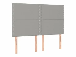 Sale Cama box spring colchón y luces LED tela gris claro 140x190 cm Somier - 140X190Cm