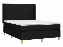 Clearance Clicnbuy Cama box spring colchón y luces LED tela negro 140x190 cm