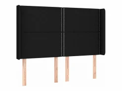 Clearance Clicnbuy Cama box spring colchón y luces LED tela negro 140x190 cm