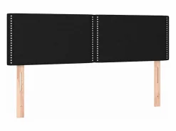 Clicnbuy Cama box spring colchón y luces LED tela negro 140x190 cm