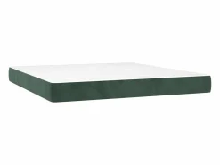 Clicnbuy Cama box spring colchón y LED terciopelo oscuro 160x200cm