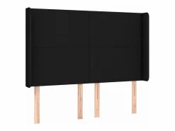 Clicnbuy Cama box spring colchón y luces LED tela negro 140x190 cm