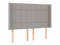 Outlet Clicnbuy Cama box spring colchón y luces LED tela gris claro 140x190 cm