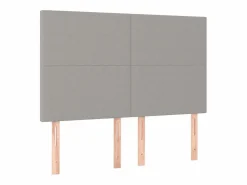 Best Clicnbuy Cama box spring colchón y luces LED tela gris claro 140x190 cm