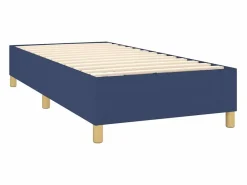Outlet Clicnbuy Cama box spring colchón y luces LED tela azul 90x190 cm