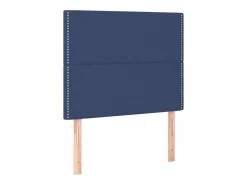 Outlet Clicnbuy Cama box spring colchón y luces LED tela azul 90x190 cm