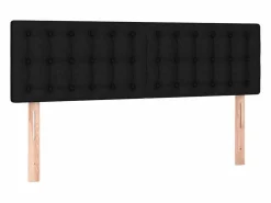 Online Clicnbuy Cama box spring colchón y luces LED tela negro 140x190 cm