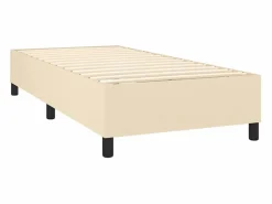 Discount Clicnbuy Cama box spring colchón y luces LED tela color crema 90x190 cm