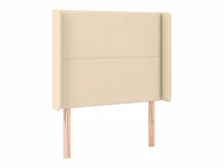 Discount Clicnbuy Cama box spring colchón y luces LED tela color crema 90x190 cm