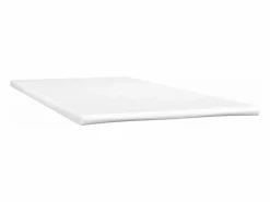 Clicnbuy Cama box spring colchón y LED cuero sintético blanco 120x190 cm