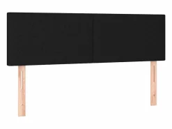 Clicnbuy Cama box spring colchón y luces LED tela negro 140x190 cm