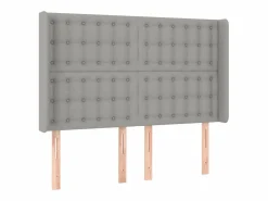 Online Clicnbuy Cama box spring colchón y luces LED tela gris claro 140x190 cm