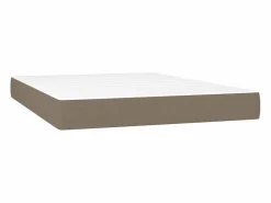 Best Clicnbuy Cama box spring colchón y luces LED tela gris taupe 140x200 cm