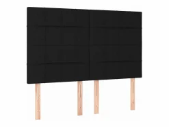 New Clicnbuy Cama box spring colchón y luces LED tela negro 140x190 cm
