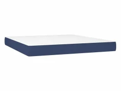 Clicnbuy Cama box spring colchón y luces LED tela azul 180x200 cm