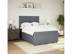 Best Cama box spring con colchón terciopelo oscuro 140x190 cm Base De Cama De Láminas|Somier - 140X190Cm