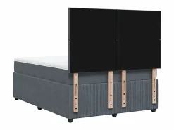 Best Cama box spring con colchón terciopelo oscuro 140x190 cm Base De Cama De Láminas|Somier - 140X190Cm