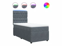Best Cama box spring con colchón terciopelo oscuro 90x190 cm Somier - 90X190Cm