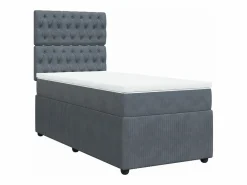 Best Cama box spring con colchón terciopelo oscuro 90x190 cm Somier - 90X190Cm