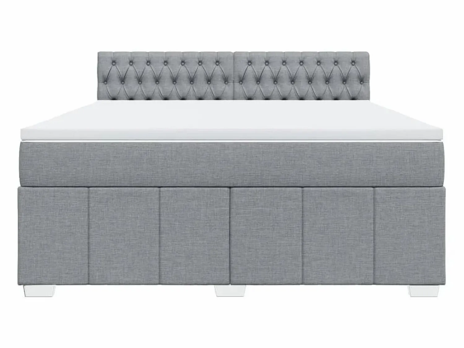 Clicnbuy Cama box spring con colchón tela claro 180x200 cm Gris