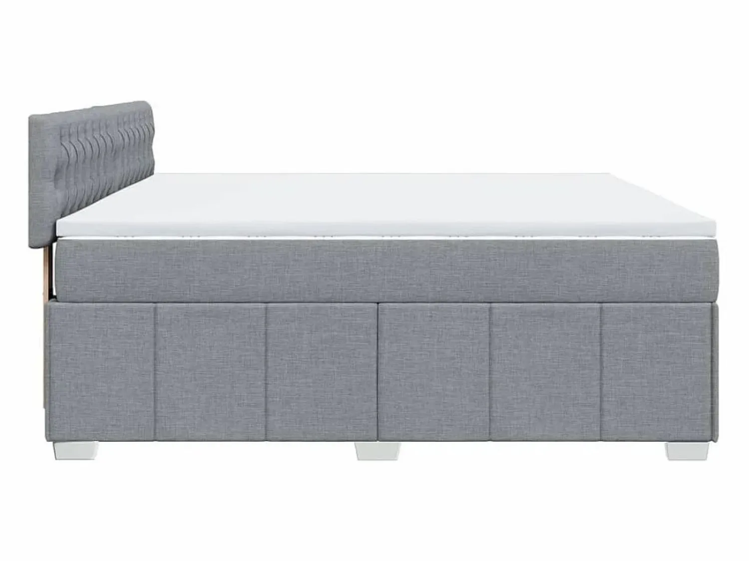 Clicnbuy Cama box spring con colchón tela claro 180x200 cm Gris