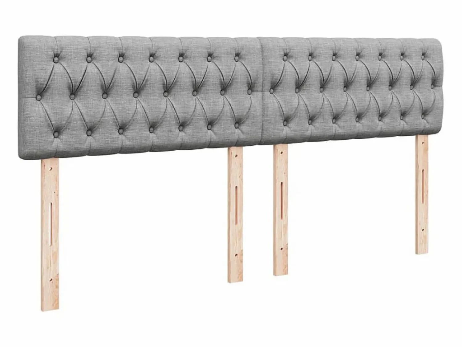 Clicnbuy Cama box spring con colchón tela claro 180x200 cm Gris