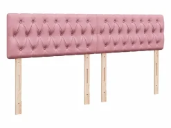 Clicnbuy Cama box spring con colchón terciopelo 180x200 cm Rosa