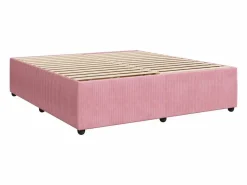 Clicnbuy Cama box spring con colchón terciopelo 180x200 cm Rosa