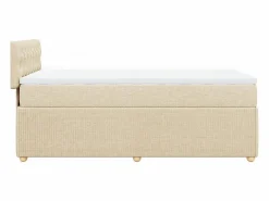 Best Clicnbuy Cama box spring con colchón tela color 90x190 cm Crema