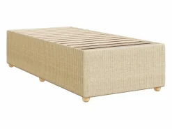 Best Clicnbuy Cama box spring con colchón tela color 90x190 cm Crema