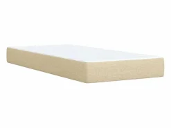 Best Clicnbuy Cama box spring con colchón tela color 90x190 cm Crema