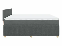 Clicnbuy Cama box spring con colchón tela oscuro 180x200 cm