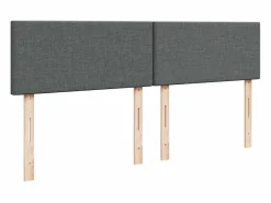 Clicnbuy Cama box spring con colchón tela oscuro 180x200 cm