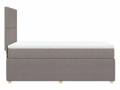 Clearance Cama box spring con colchón tela gris taupe 90x190 cm Somier - 90X190Cm